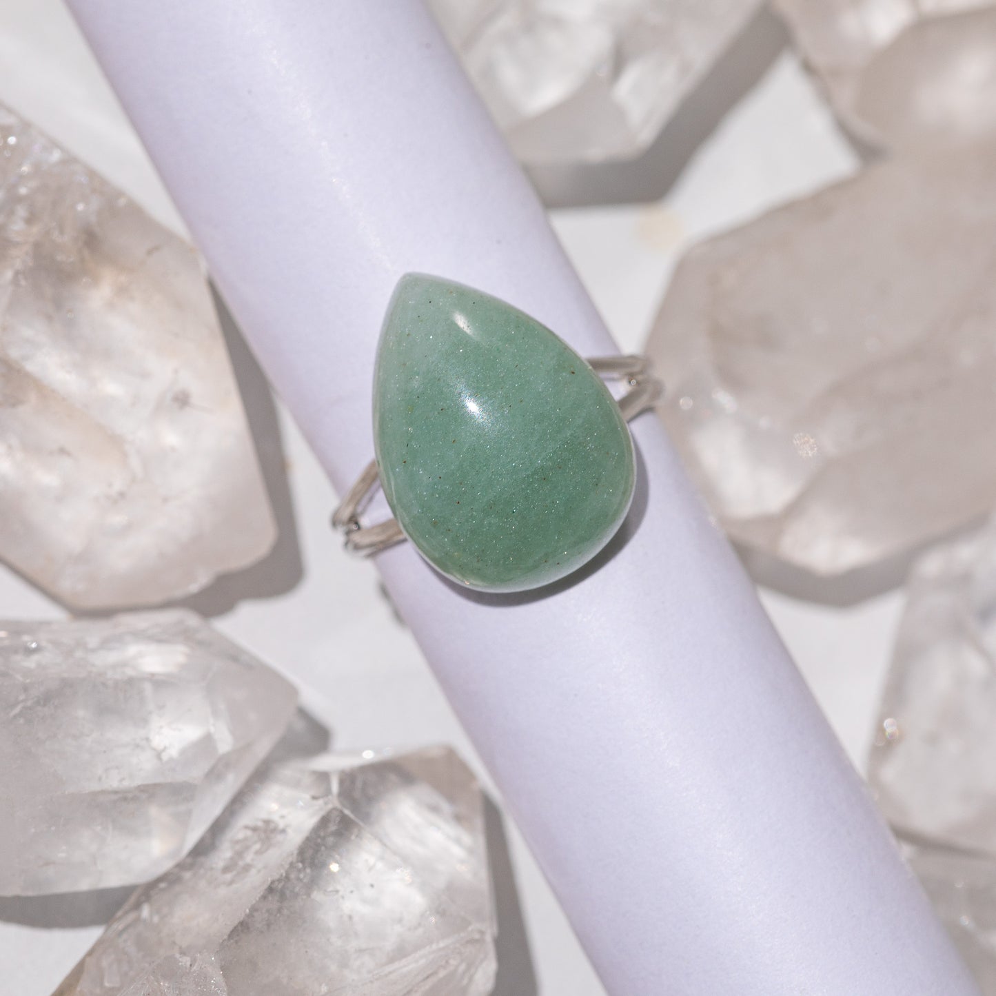 Teardrop Gemstone Adjustable Statement Ring