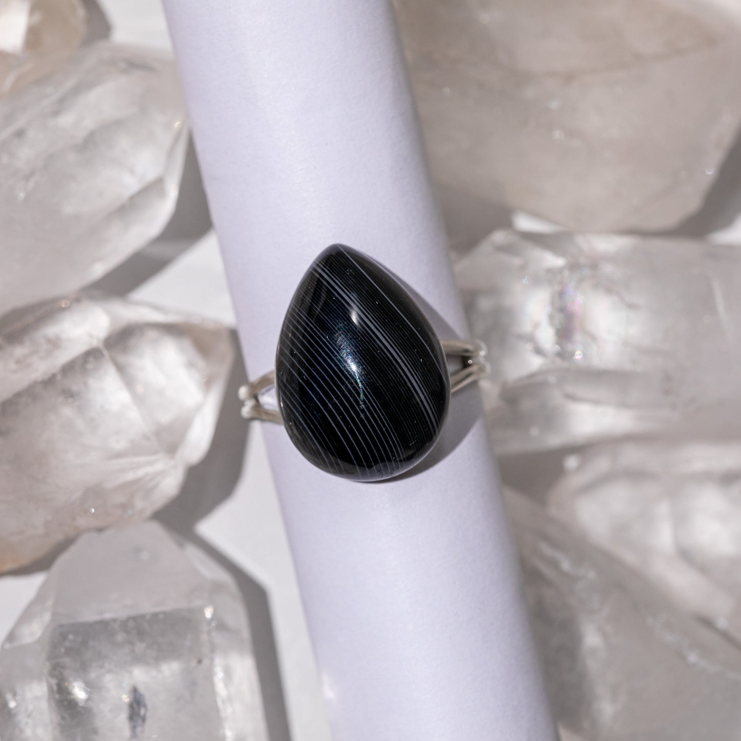 Teardrop Gemstone Adjustable Statement Ring