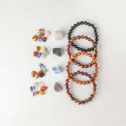 Wooden Bracelet + Mini Crystal Bundle