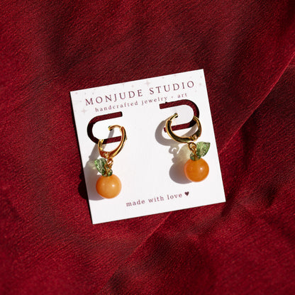 Orange Huggie Earrings