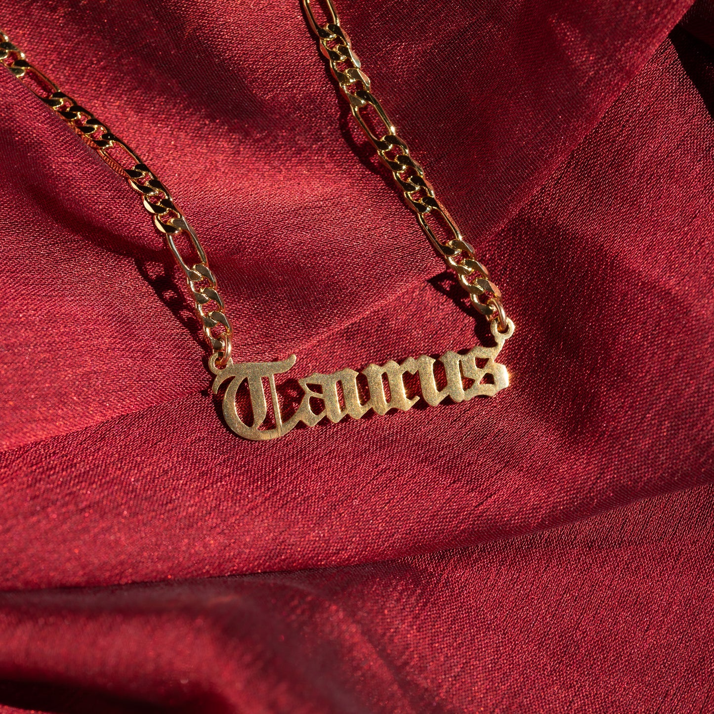 Zodiac Nameplate Necklace (Gold Filled)