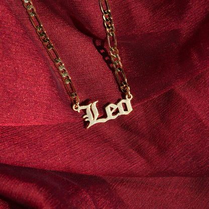 Zodiac Nameplate Necklace (Gold Filled)