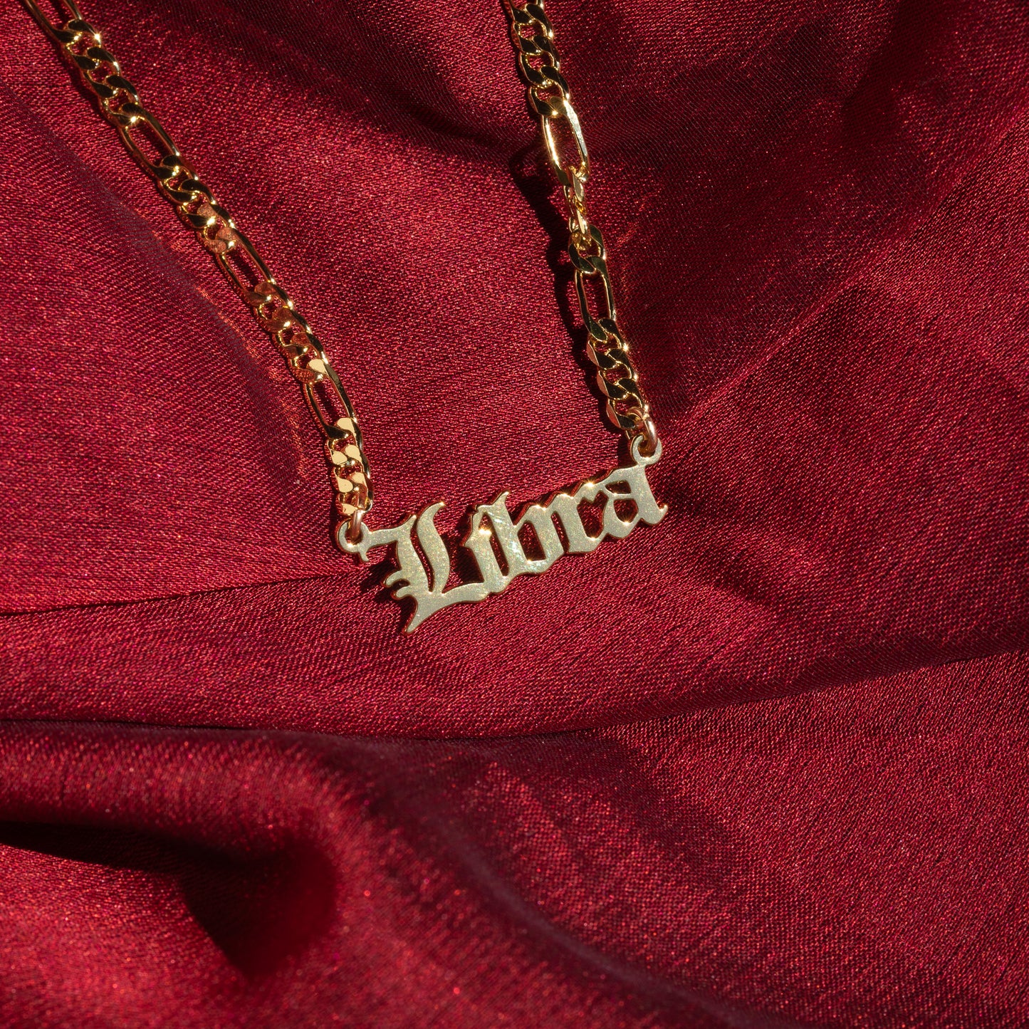 Zodiac Nameplate Necklace (Gold Filled)