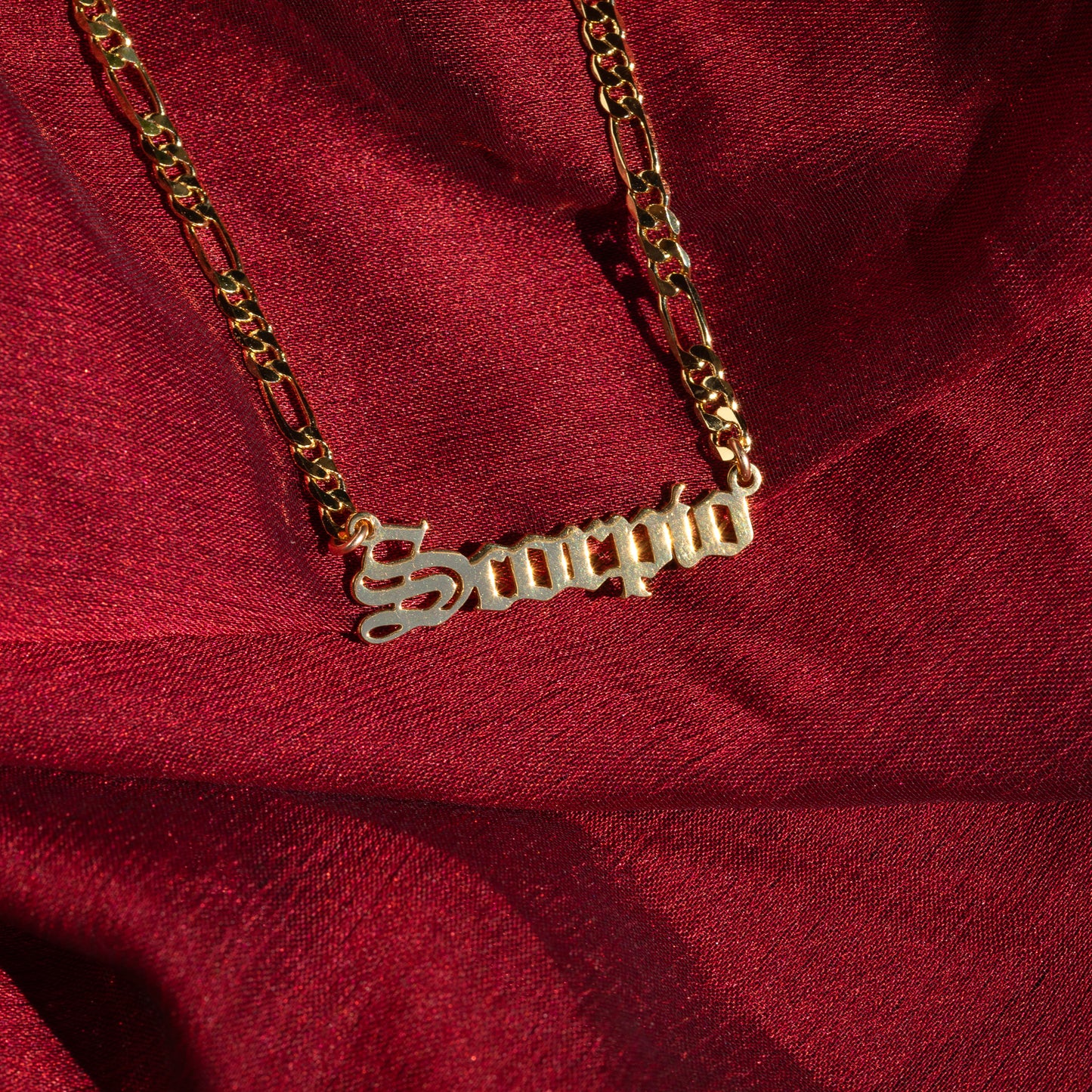 Zodiac Nameplate Necklace (Gold Filled)