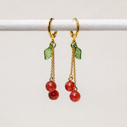 Cherry Huggie Earrings