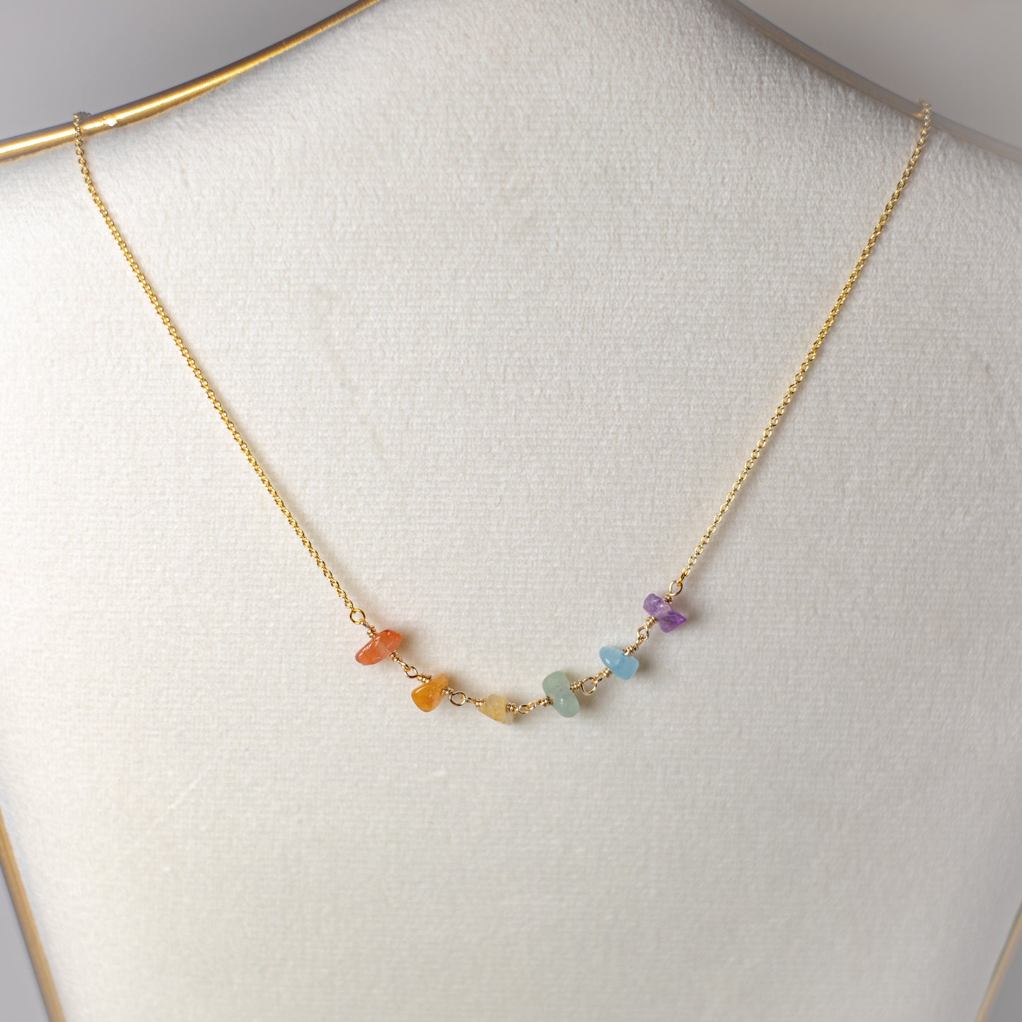 Freeform Rainbow Crystal Necklace