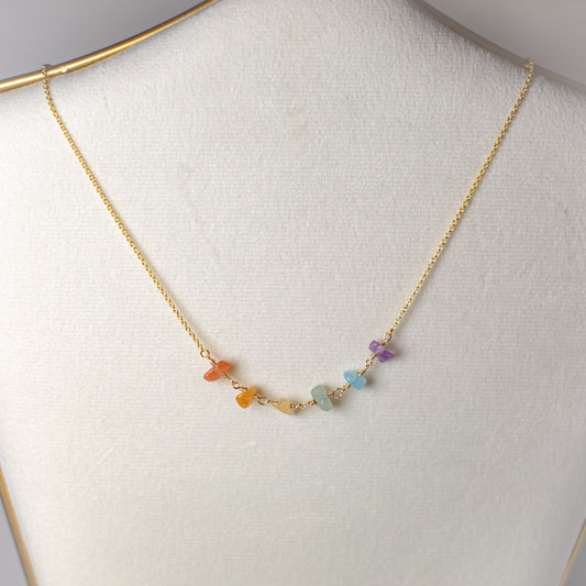 Freeform Rainbow Crystal Necklace