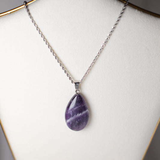 Bold Amethyst Teardrop Necklace