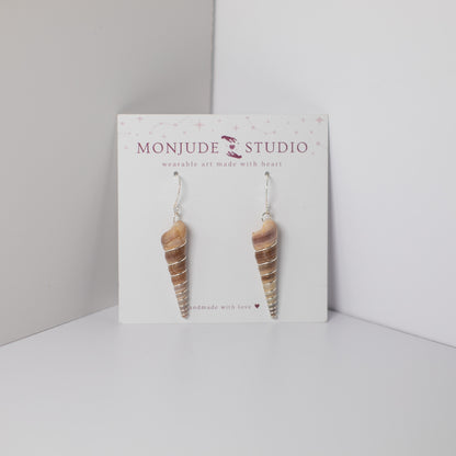 Silver Wrapped Shell Earrings