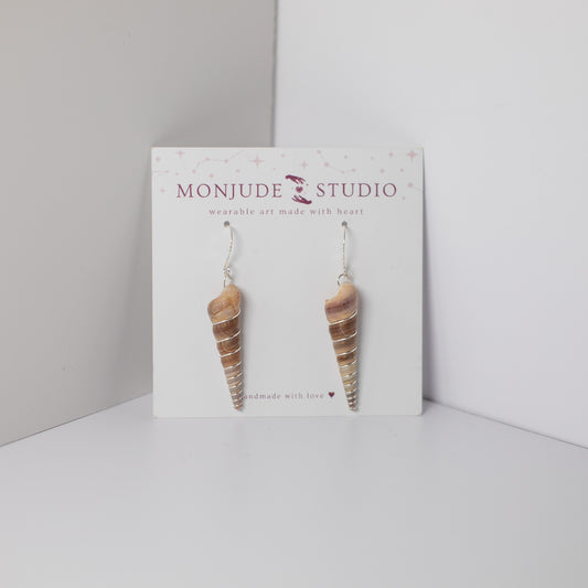 Silver Wrapped Shell Earrings