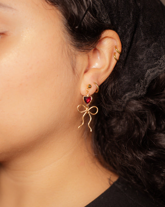 Heart and Bow Earrings
