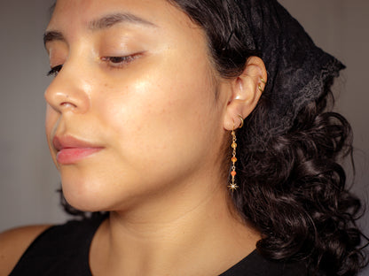 Dainty Gemstone Star Drop Earrings