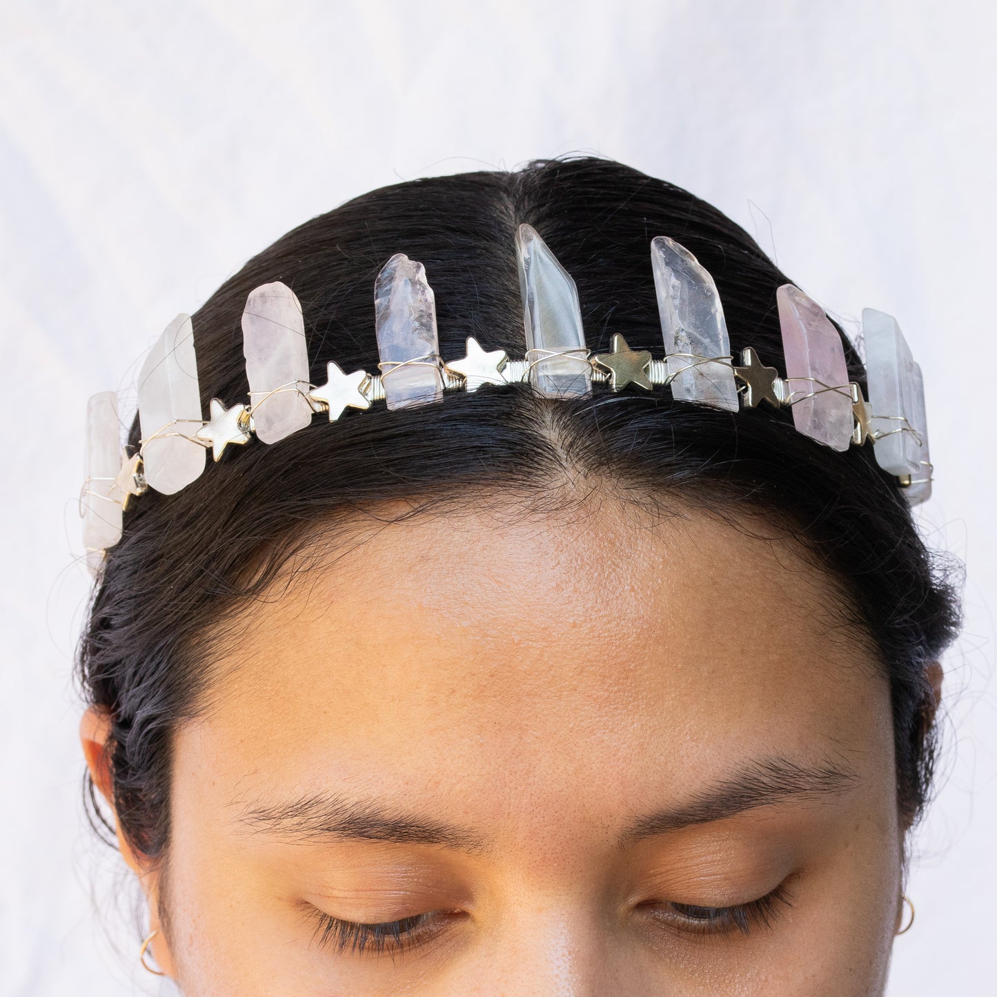 Rose Quartz Crystal Tiara