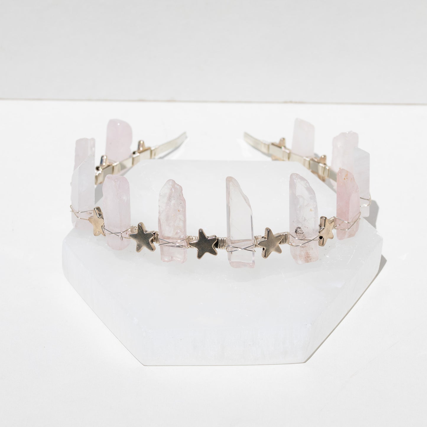 Rose Quartz Crystal Tiara