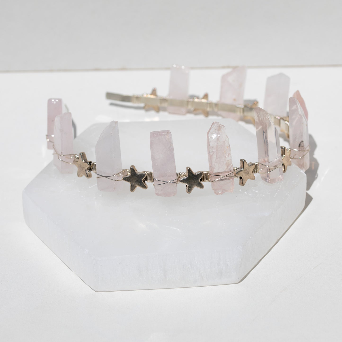 Rose Quartz Crystal Tiara