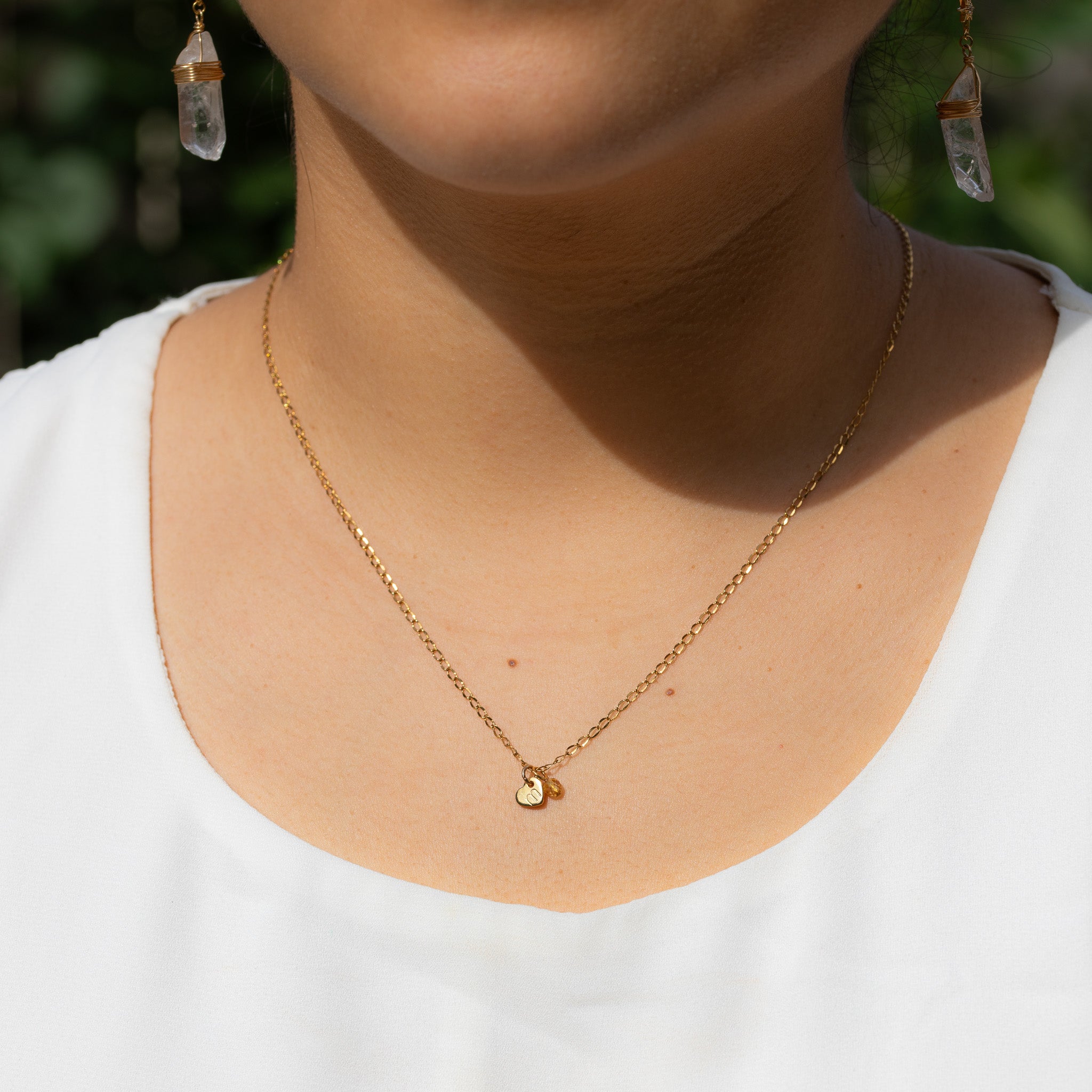 Oversized Script Initial and Birthstone Necklace | Mother's Jewelry – lark  & juniper