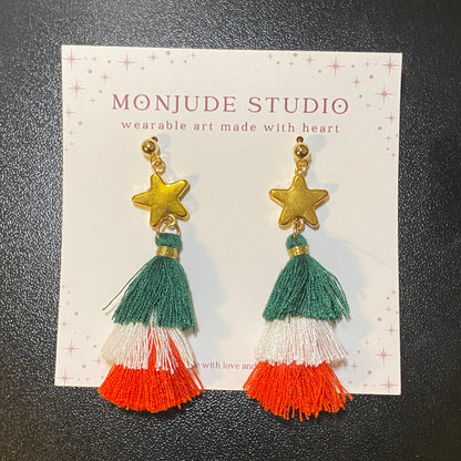 Tassel Christmas Tree Earrings