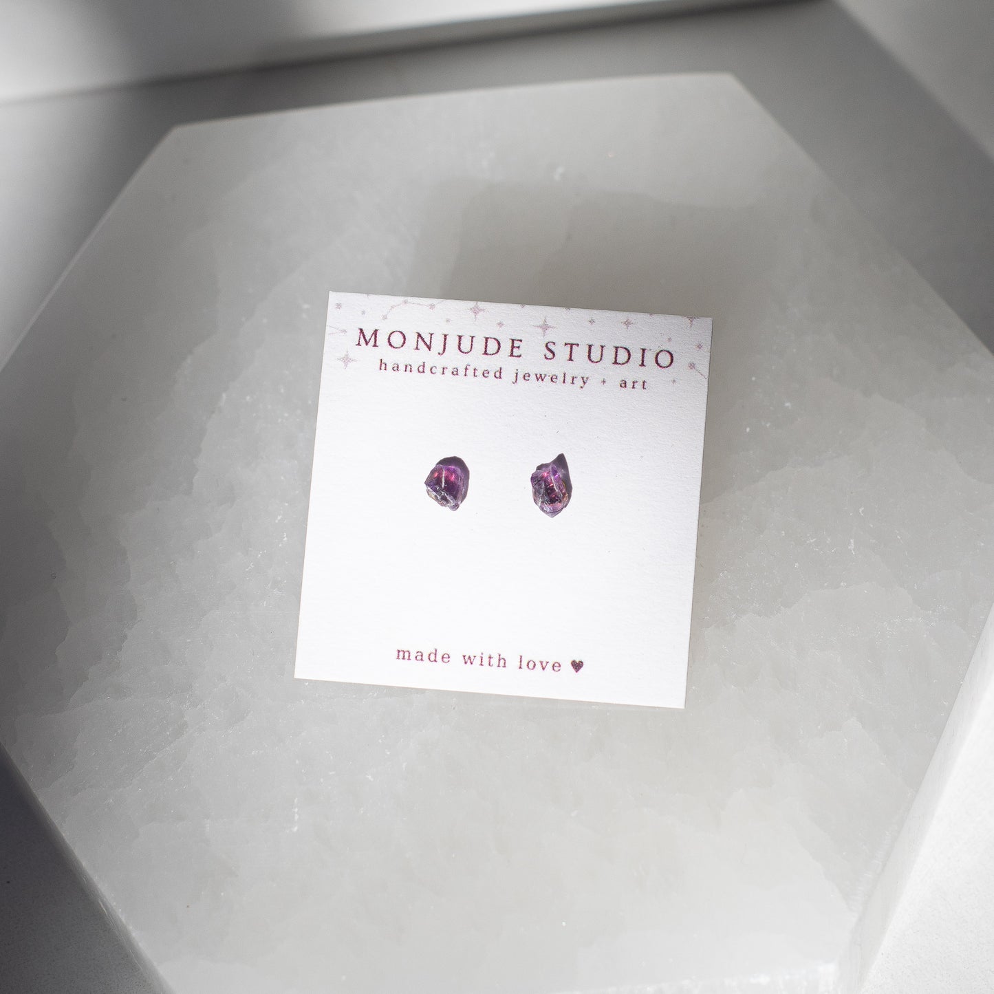 Micro Amethyst Studs