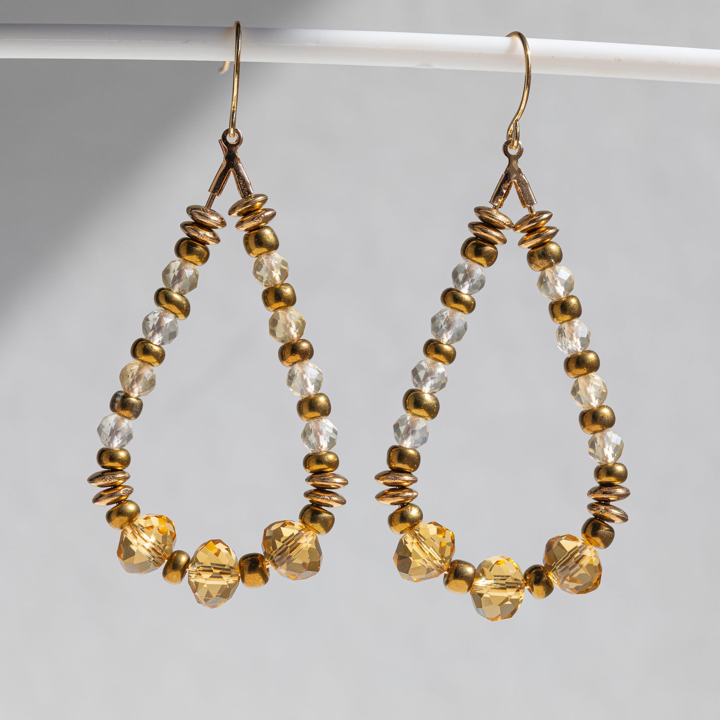 Golden Citrine Crystal Earrings