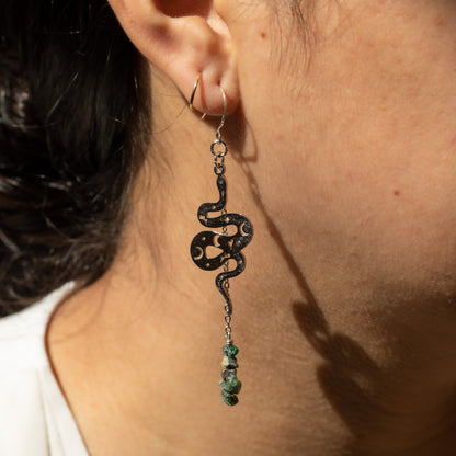 Emerald Serpent Earrings