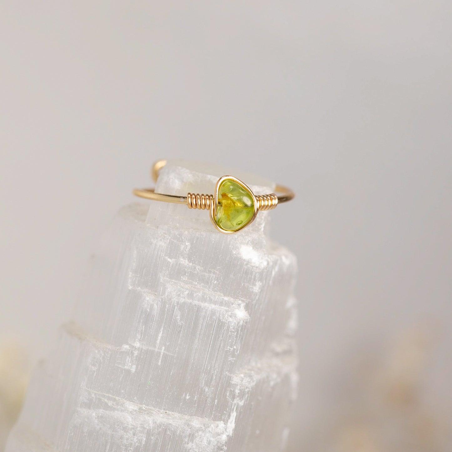 Dainty Adjustable Gemstone Ring