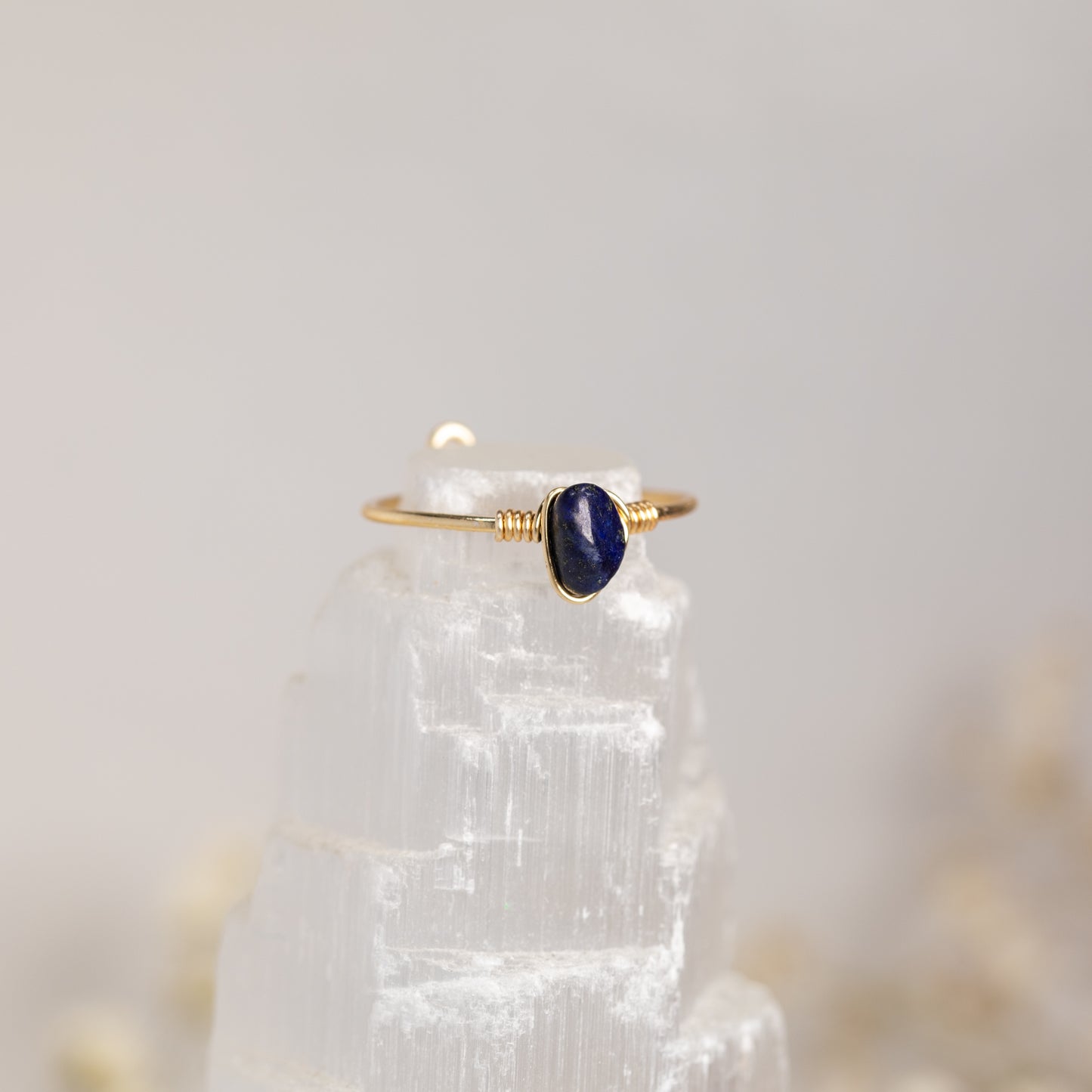 Dainty Adjustable Gemstone Ring