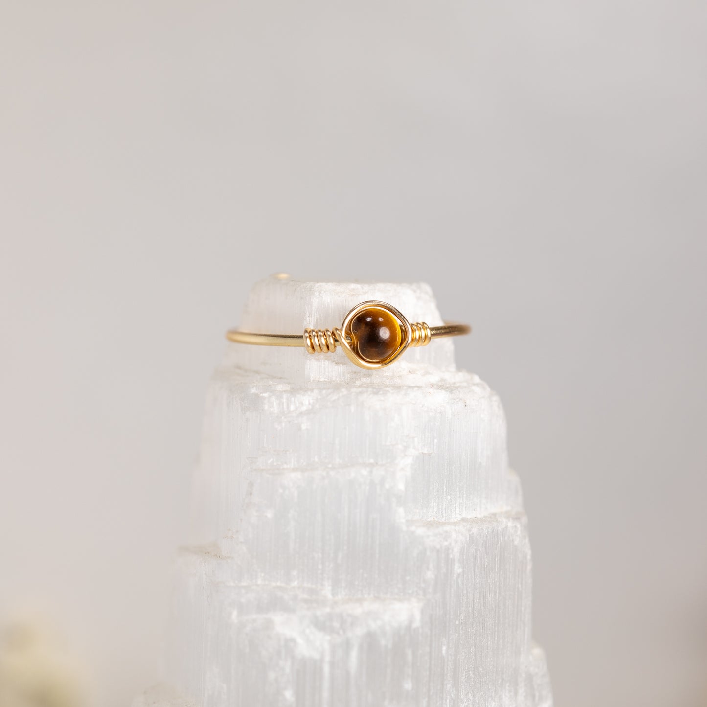 Dainty Adjustable Gemstone Ring