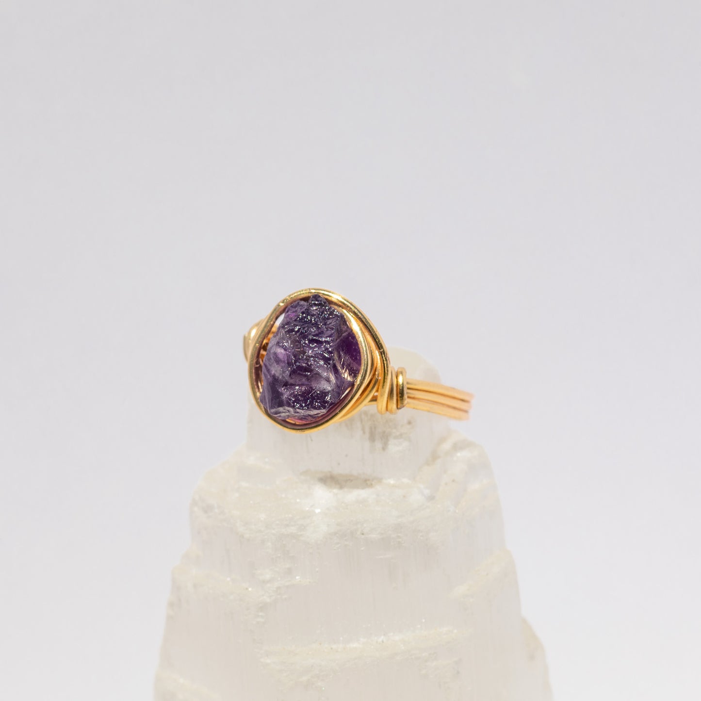 Raw Chunky Amethyst Ring