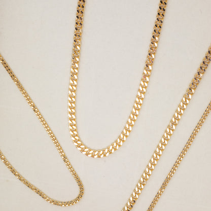 Thin Cuban Chain Necklace (18k Gold Filled)