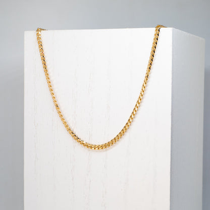 Thin Cuban Chain Necklace (18k Gold Filled)
