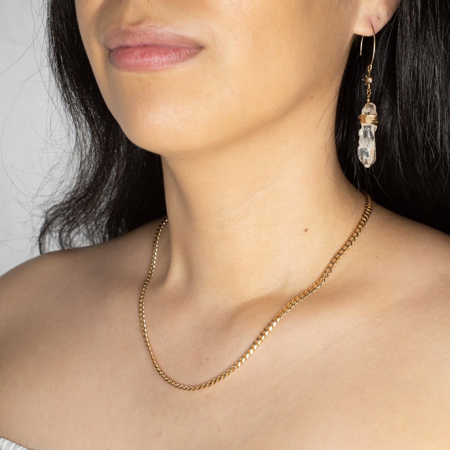 Thin Cuban Chain Necklace (18k Gold Filled)