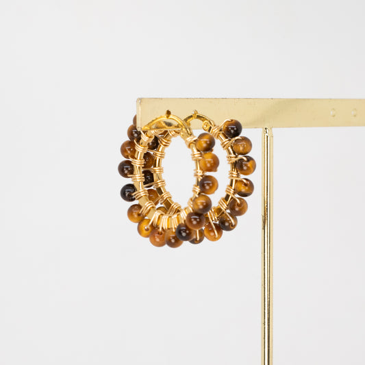 Wire Wrapped Crystal Hoops