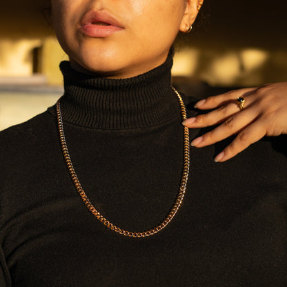 Thick Cuban Chain Necklace (18k Gold Filled)