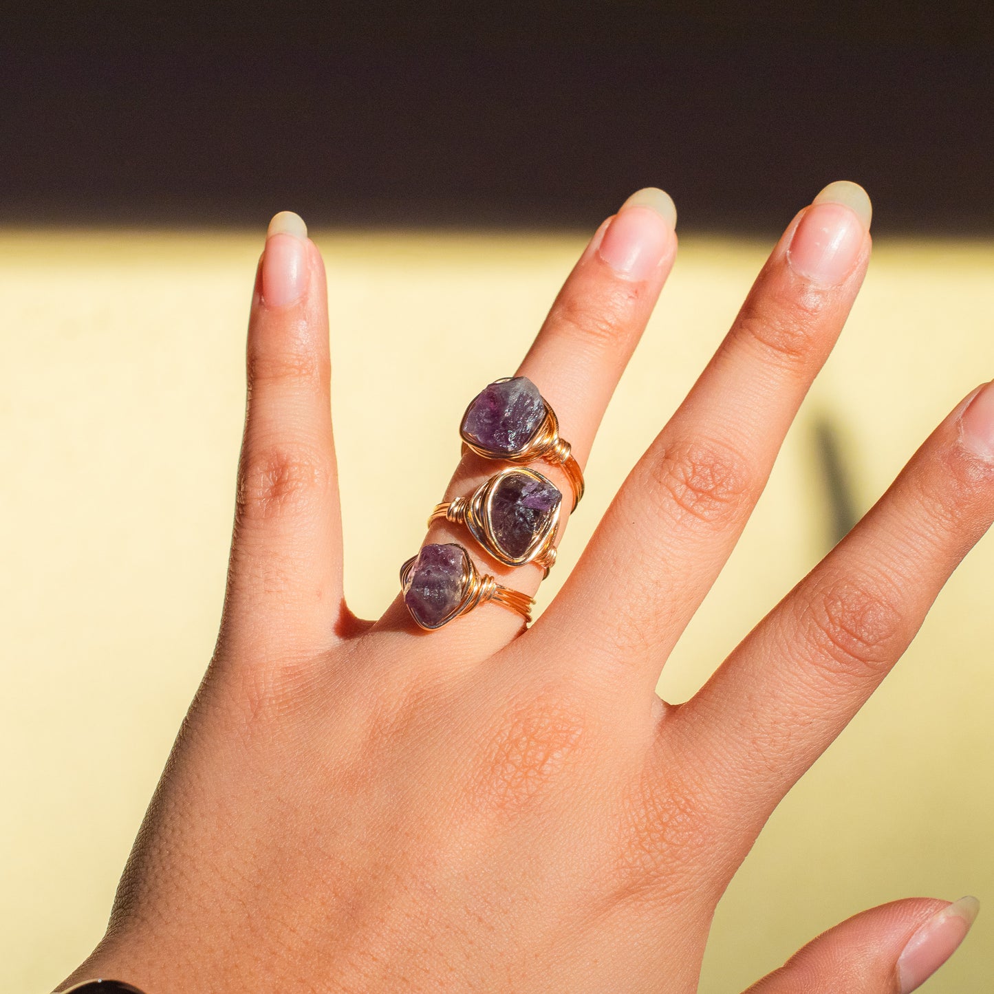 Raw Chunky Amethyst Ring