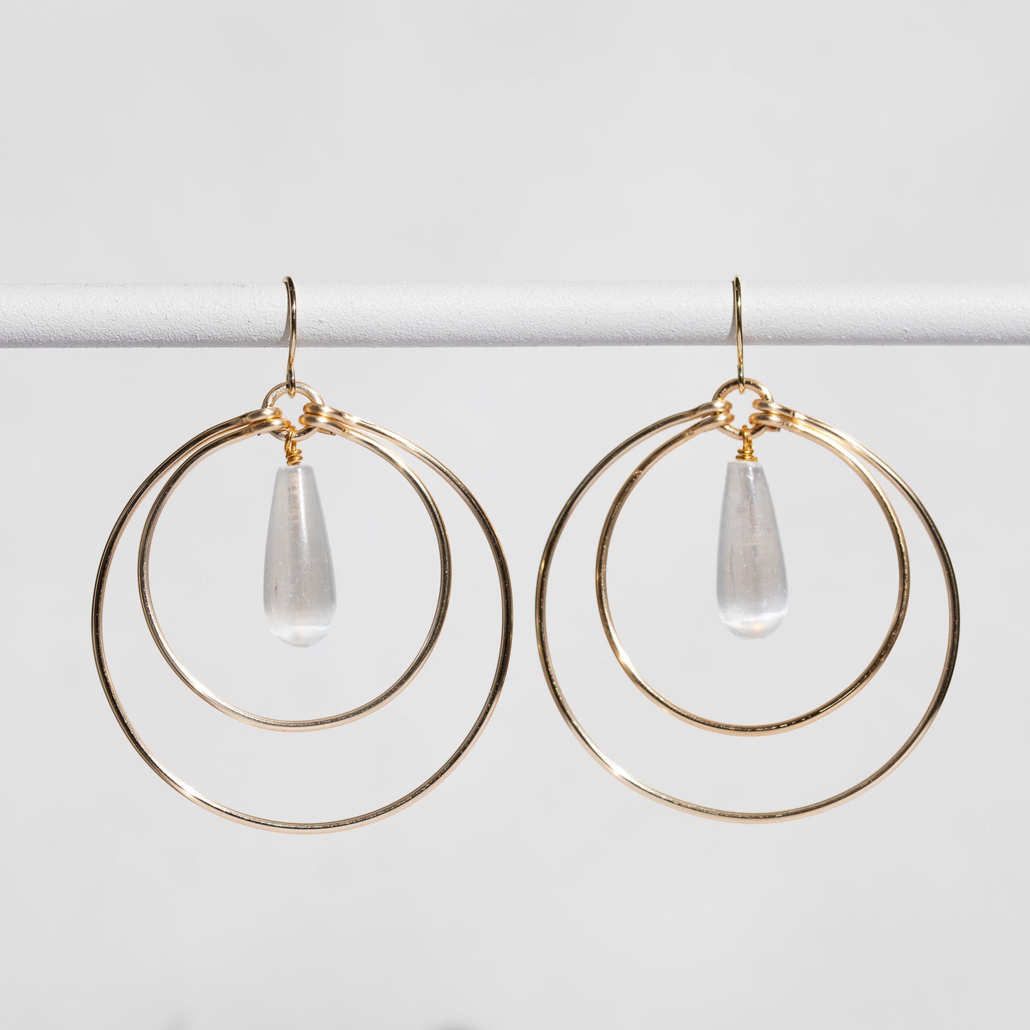 Divina Selenite Hoops